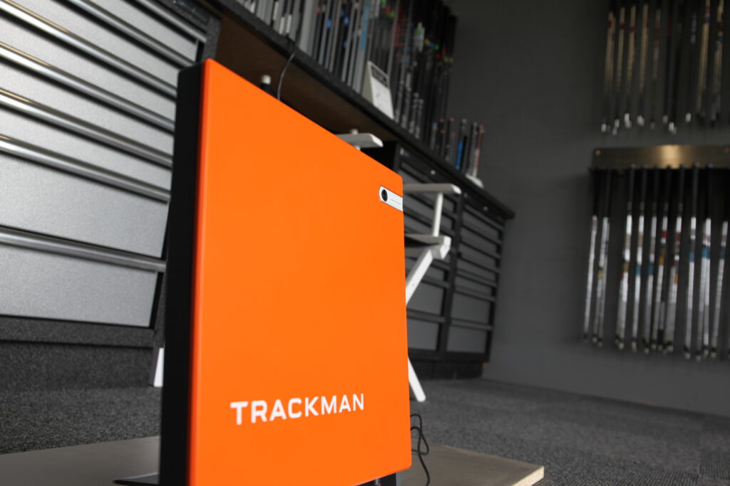 a close up of trackman technology