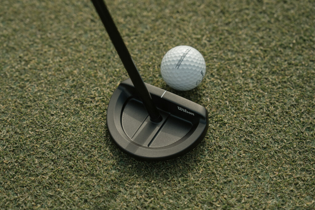 a close up look of the wilson infinite zt putters - lakeview offering